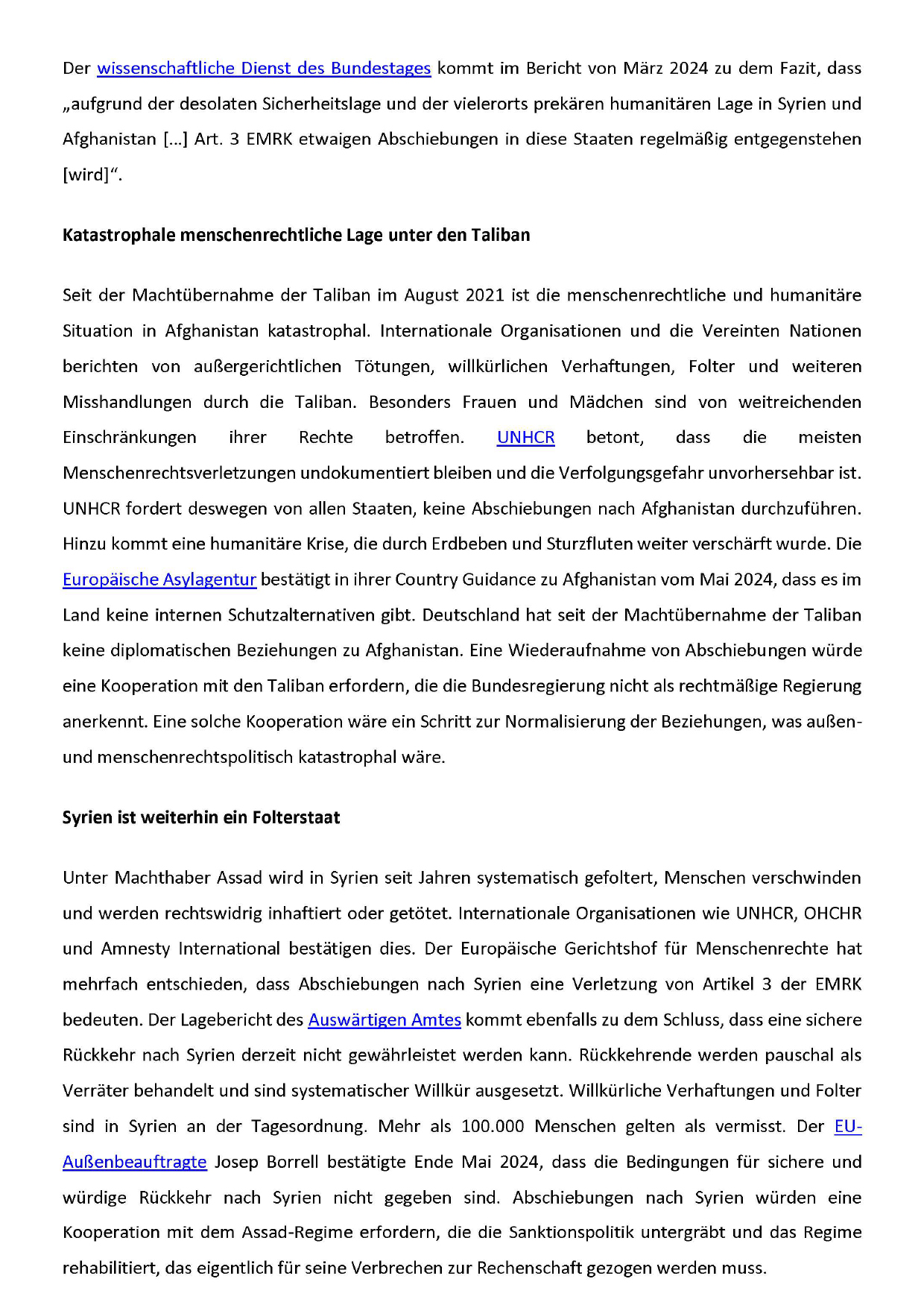 Statement Abschiebung 2